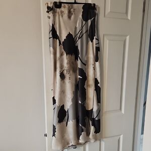 Zara Satin Floral Maxi Skirt